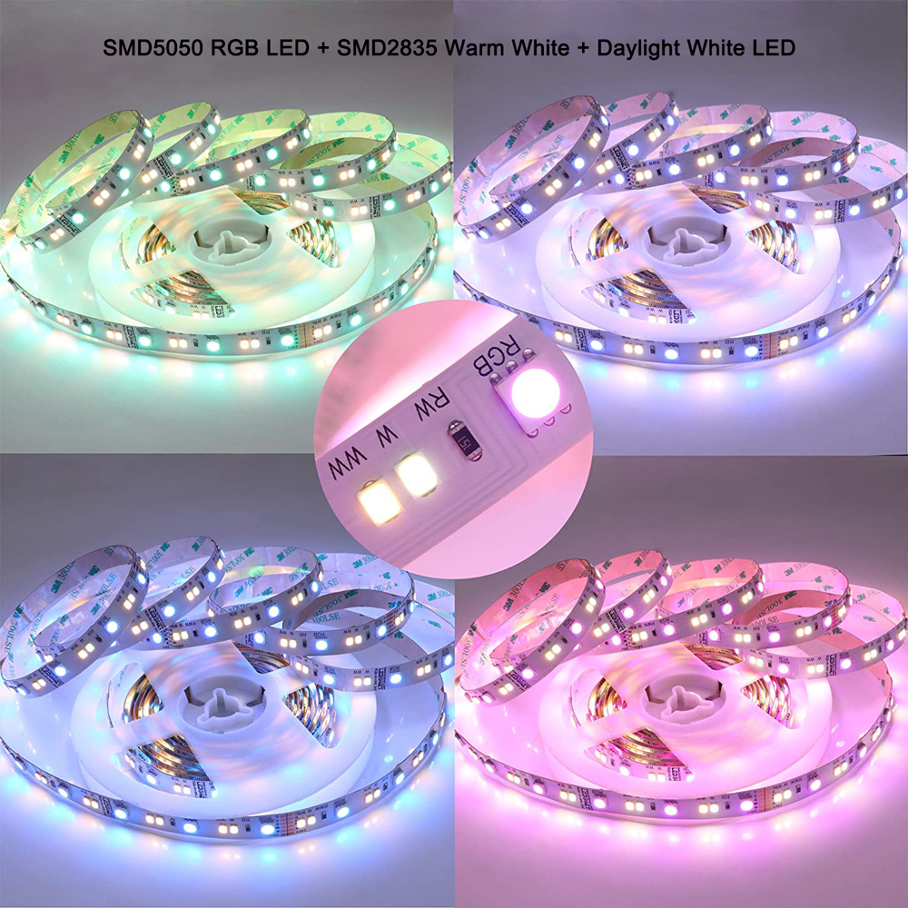 DC24V 16.4Ft 540LEDs Super Density Color Changing RGBWW Dimmable LED Strip Light DC24V 16.4Ft 540LEDs Super Density Color Changing RGBWW Dimmable LED Strip Light